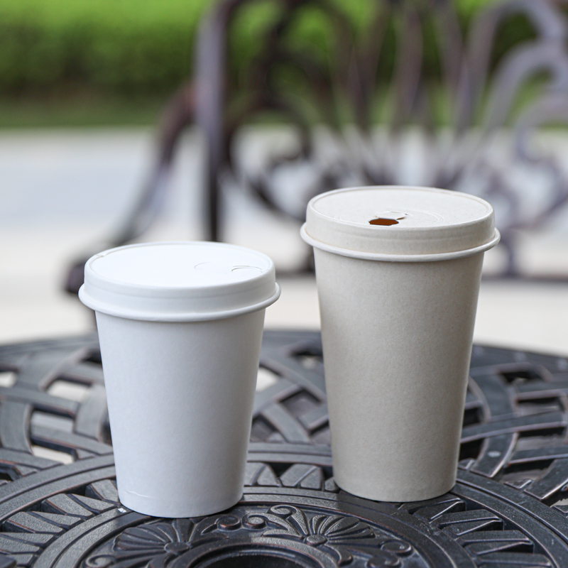 Biodegradable paper cups with lids