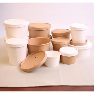 Биоразлагаемая миска для упаковки мороженого, бумажная миска для супа на вынос
    
