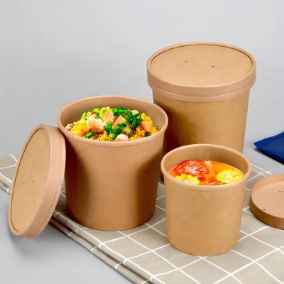 Одноразовая бумажная миска для супа, бумажный контейнер для горячего супа
    