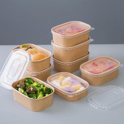 Перерабатываемая прямоугольная чаша для упаковки пищевых продуктов из крафт-бумаги
    